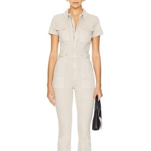 Good American Bone Denim Jumpsuit — XS